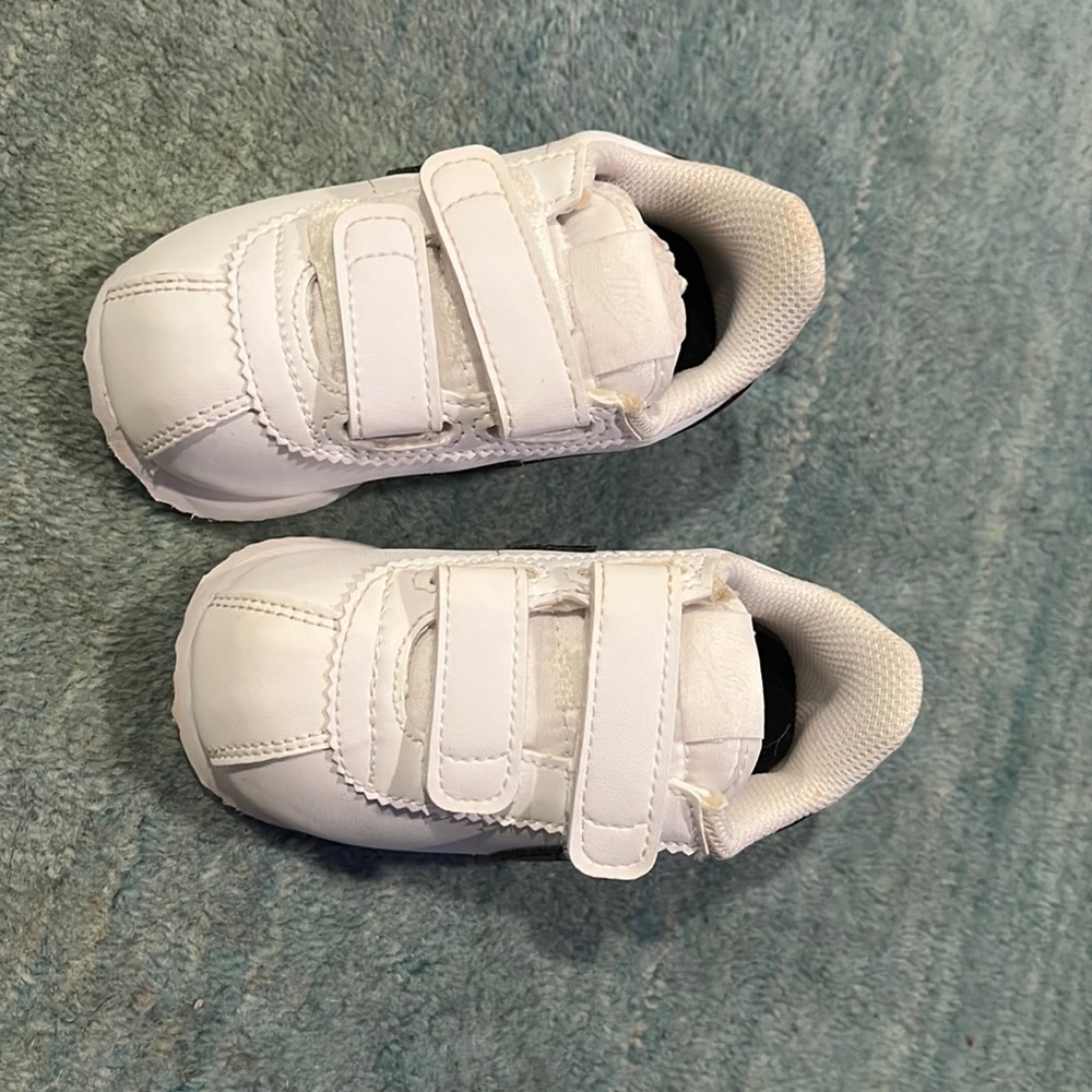 Toddler white and black Nike Cortez